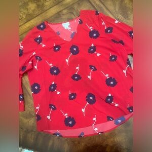 Liz claiborne red blouse/shirt size XL